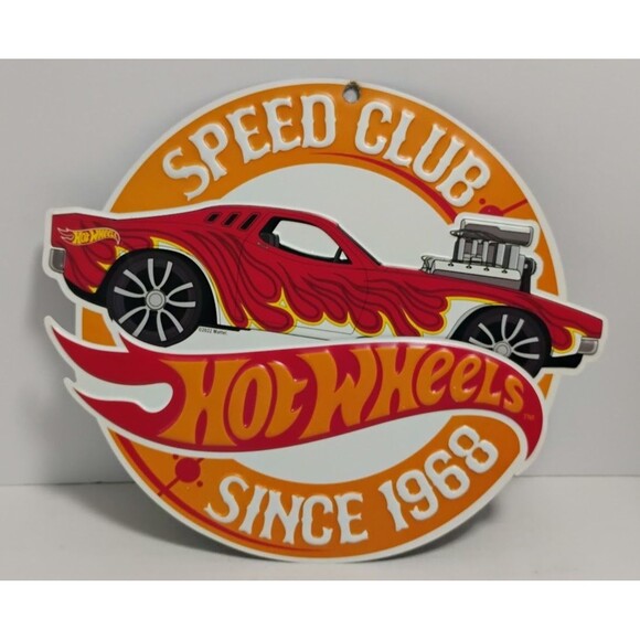 OPEN ROAD BRANDS MATTEL HOT WHEELS SPEED CLUB SINCE 1968 10" METAL TIN SIGN - Picture 1 of 6